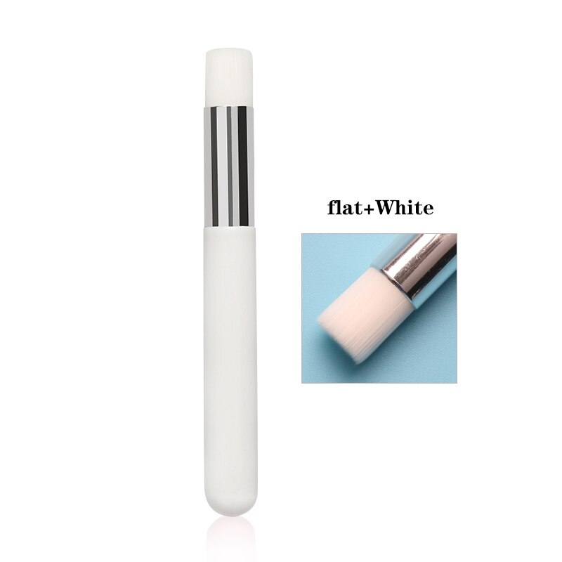 5 stk næsebørste eyelash extensions værktøj makeup rensebørste hudorm rene vippe shampoo børster: Flad hvid