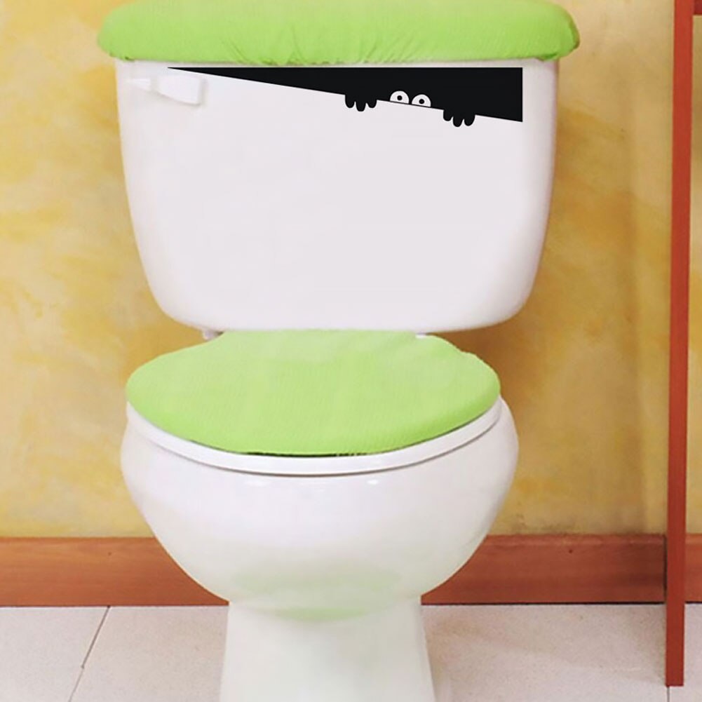 3Pcs Badkamer Wc Stickers Pvc Creatieve Gesneden Gluren Stijl Stickers Hoek Stickers Waterdichte Afneembare Home Decor Sticker