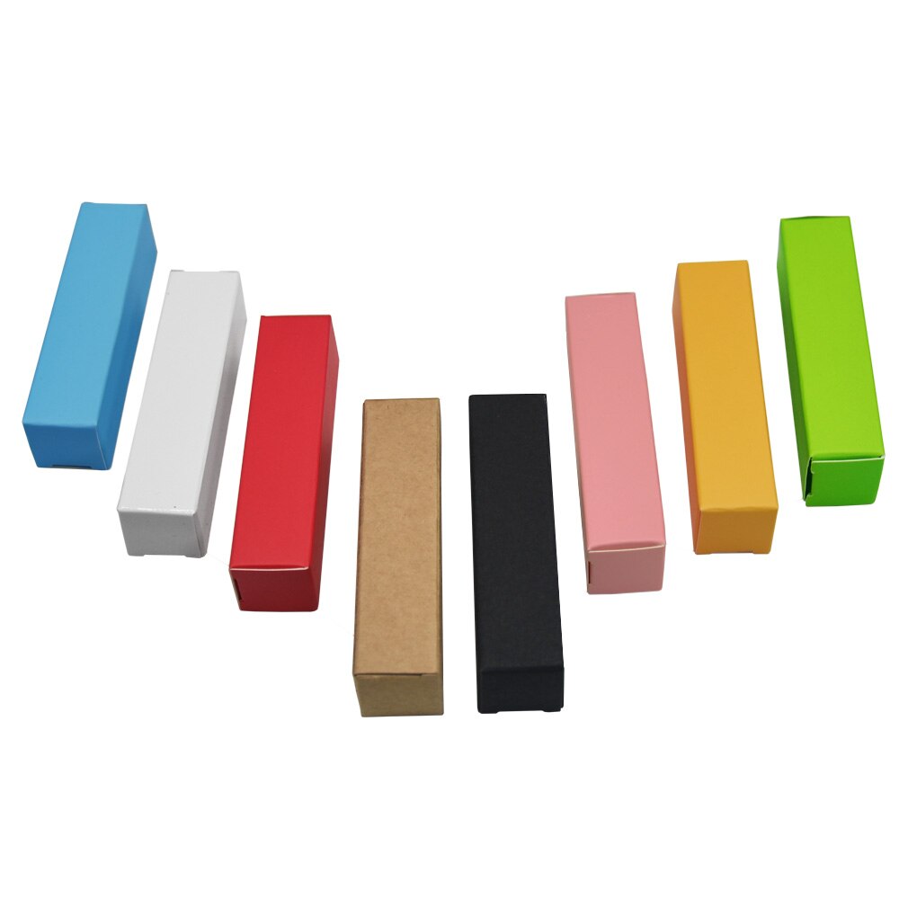 50pcs/lot Lip Balm Tube Packaging Carton Box Lipstick Tube DIY Packing Box Pink Kraft Paper Wedding Decoration Boxes