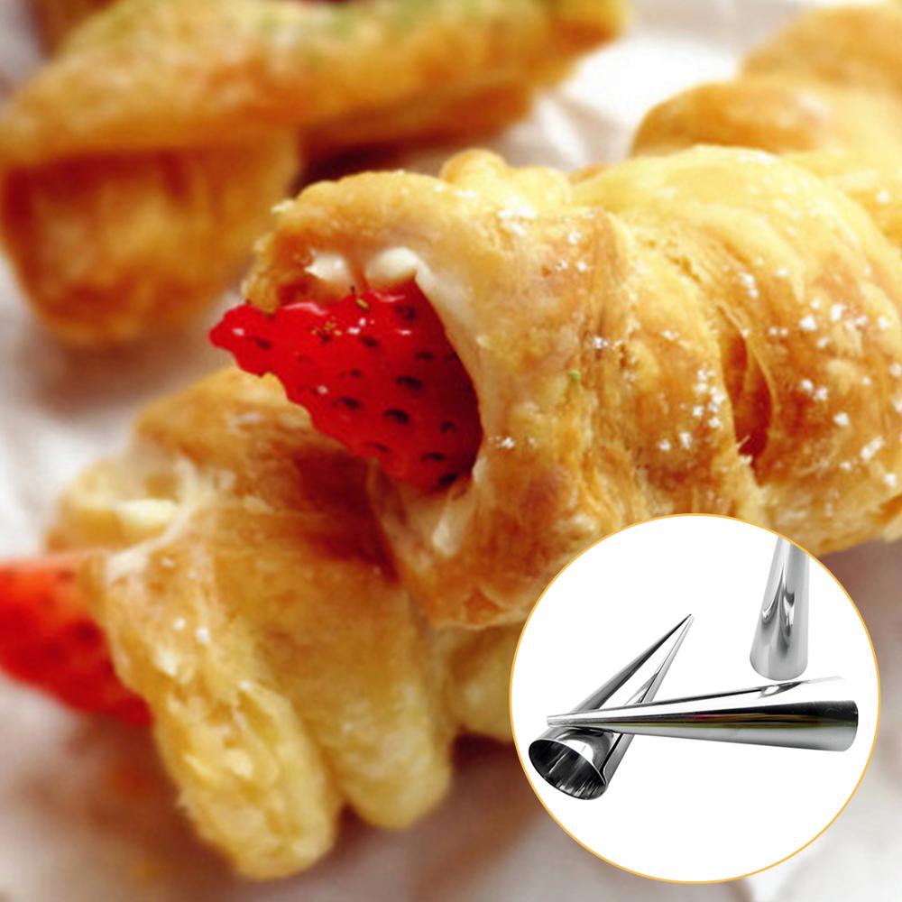 5pcs Baking Cones Stainless Steel Spiral Croissant Tubes Horn bread Pastry making Cake Mold baking supplies kitchen accessories