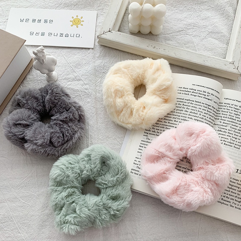 Pluszowe Scrunchies dla dziewczynek włosy w kolorze cukierkowym akcesoria gumka robić włosów głowa liny narzędzia robić stylizacji włosów opaski gumowe robić włosów
