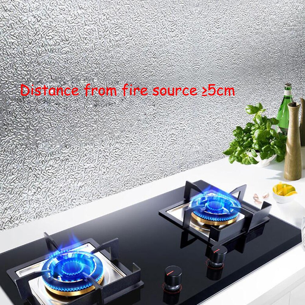 Breite 40/60cm Küche Zauberstab Aufkleber Aluminium Folie Wasserdicht Abnehmbare Selbst Klebstoff Öl Wasserdicht Tapeten Zauberstab Aufkleber