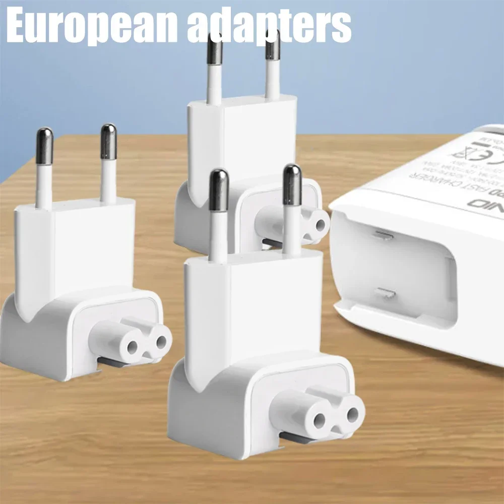 1/4Pcs Mini EU Adapter Travel Converter Charger Power Adapters for IPad 10W 12W MacBook Pro 45W 85W 60W Euro AC Power Wall Plugs