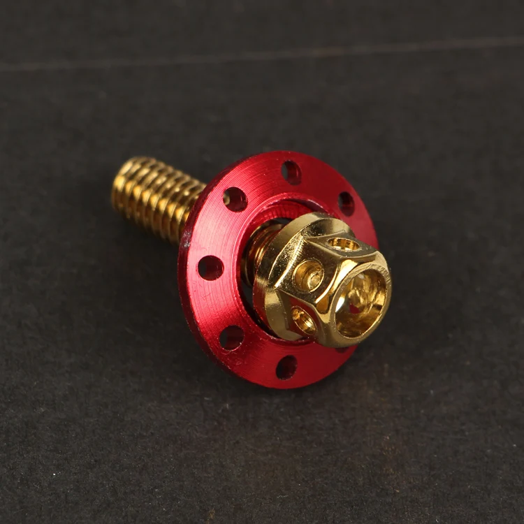 Tornillo de guardabarros modificado para coche eléctrico de motocicleta, horquilla plana, tornillo de color de acero inoxidable, almohadilla de tapa de brida hexagonal exterior M6