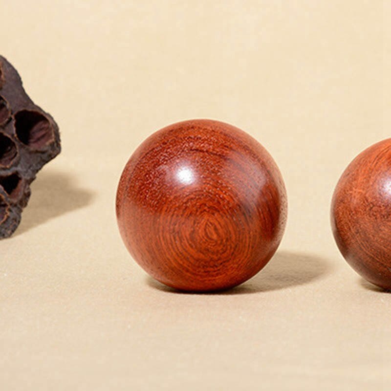 2X 6Cm/5Cm Wooden Stress Baoding Ball Health Exercise Handball Finger Massage Chinese Health Meditation Relaxation
