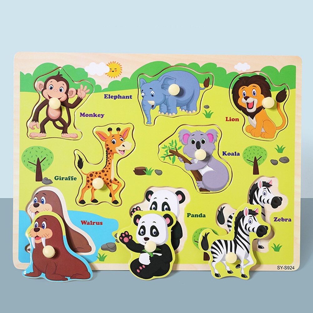 Animal Number Fruit Animal Wooden Puzzle Pairing Board Development Kids Toy Kids Educational Toys for Children