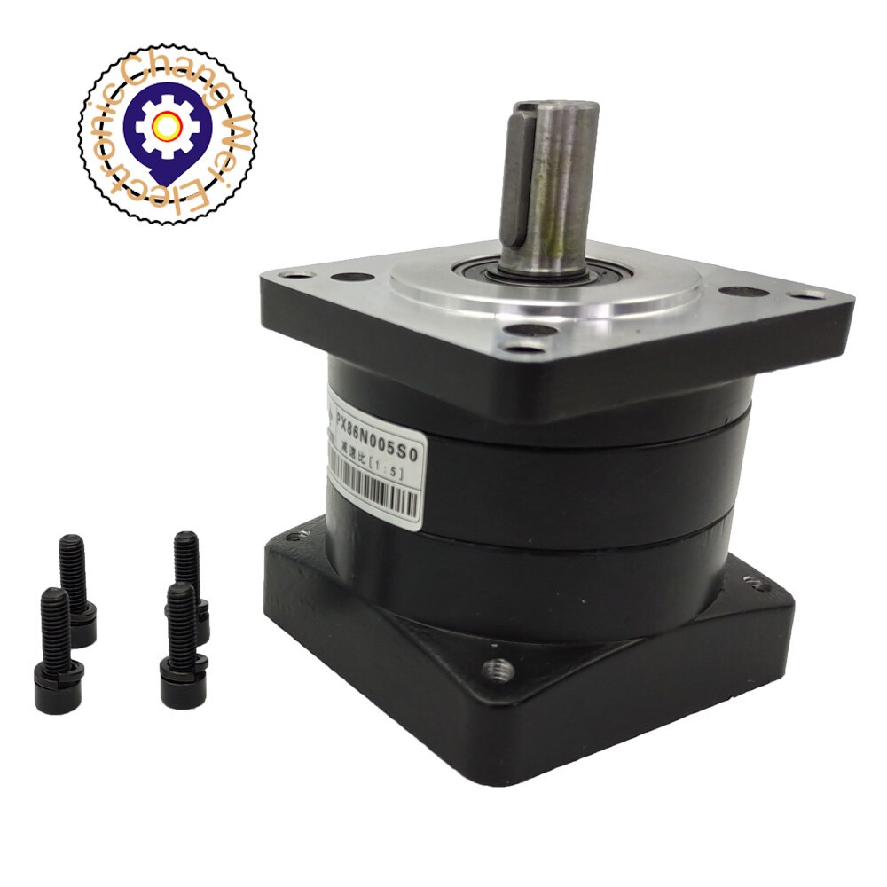 PX86N005S0 Planetary Reducer black planetary reducer + Reduction ratio 1:5 +Flange installation method.