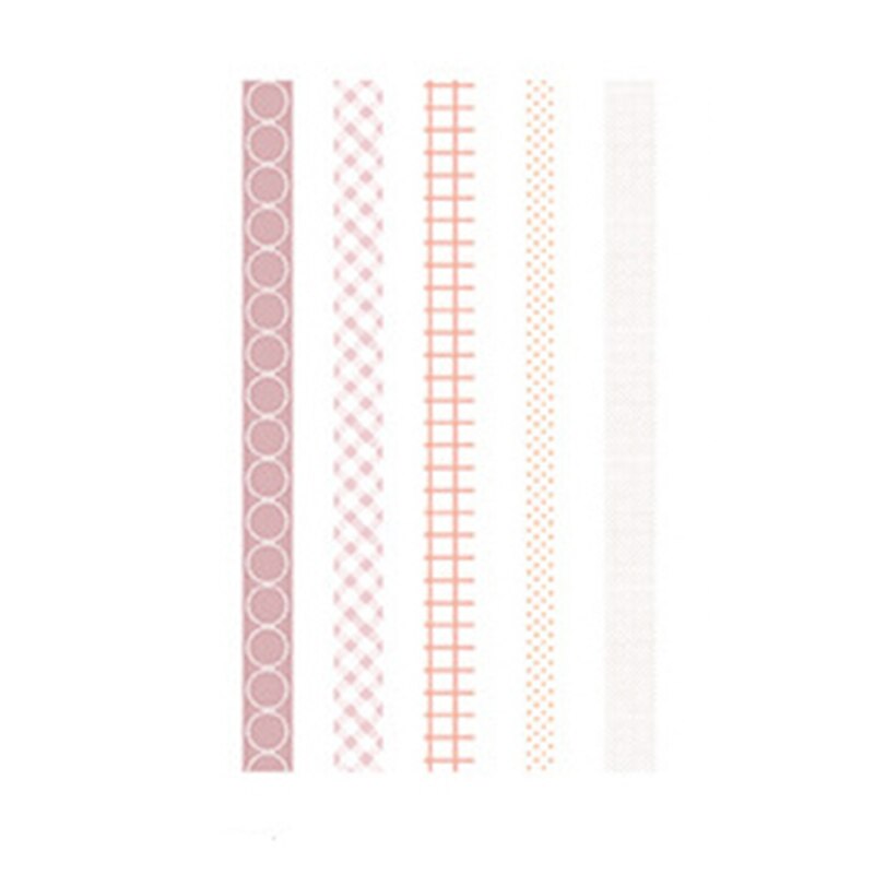 5 pcs/pack Striped/Grid/Flowers Basic Solid Color paper Washi Tape Adhesive Tape DIY Scrapbooking Sticker Label Masking Tape: 01