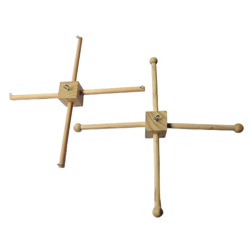 Houten babymobielhanger, babybedmobielhangerframe, mobiele doe-het-zelf babymobielhouder in natuurlijk hout, babybel