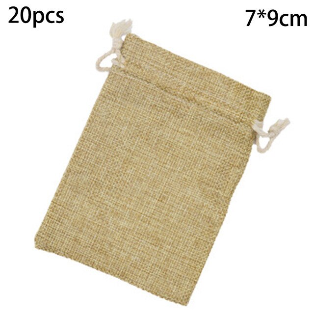 Pouch bag Drawstring Wedding Storage Container Kit Hessian Makeup: 7 9cm