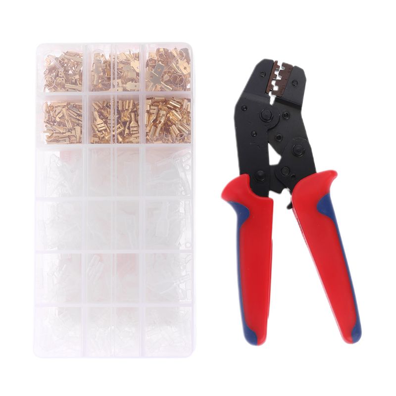 48B Crimping Plier Set With 600Pcs Insert Spring Terminal Cold Compression Pincers Wire Connector Crimper Boxed Kit