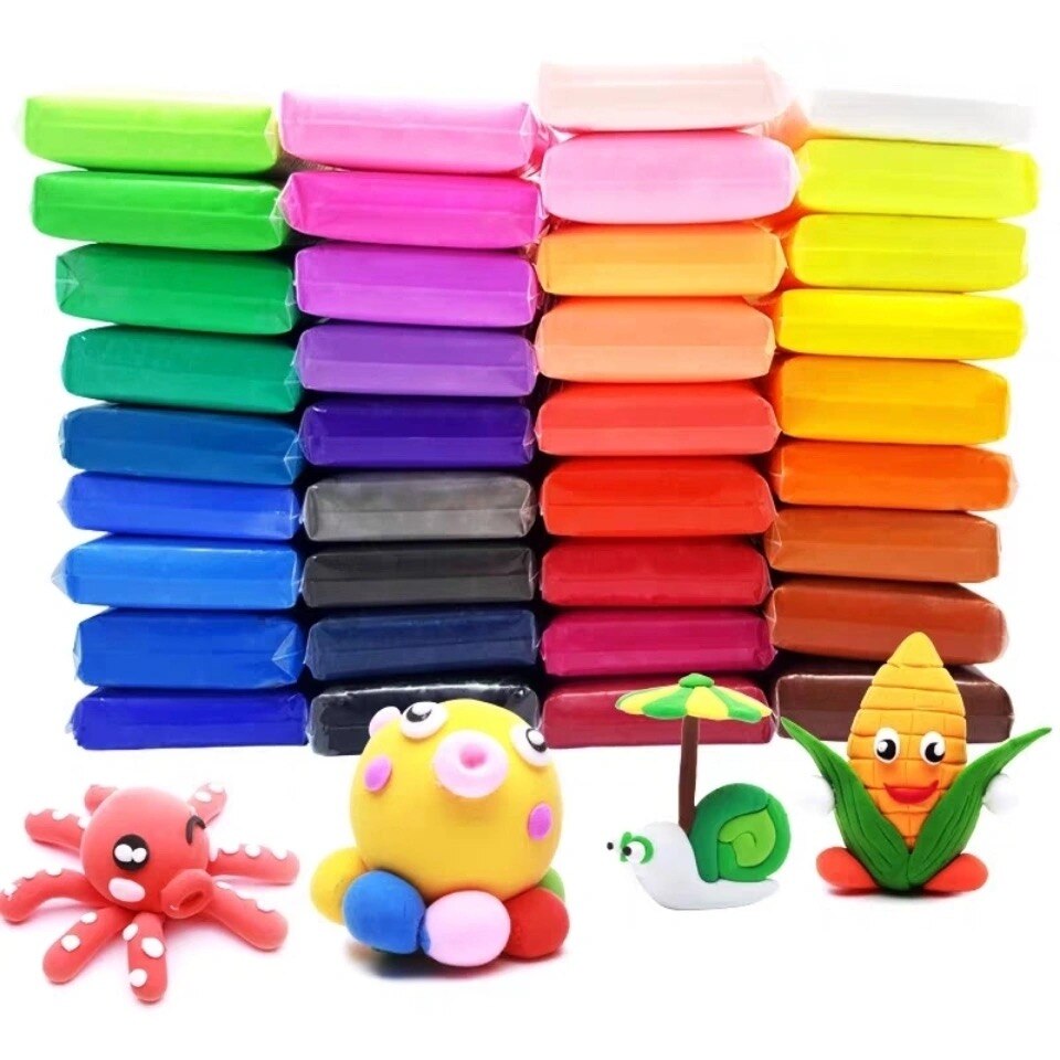 12 Color/set Luz de arcilla de polímero seco aire plastilina arcilla Super luz DIY suave creativa Handgum arcilla educativa Juguetes