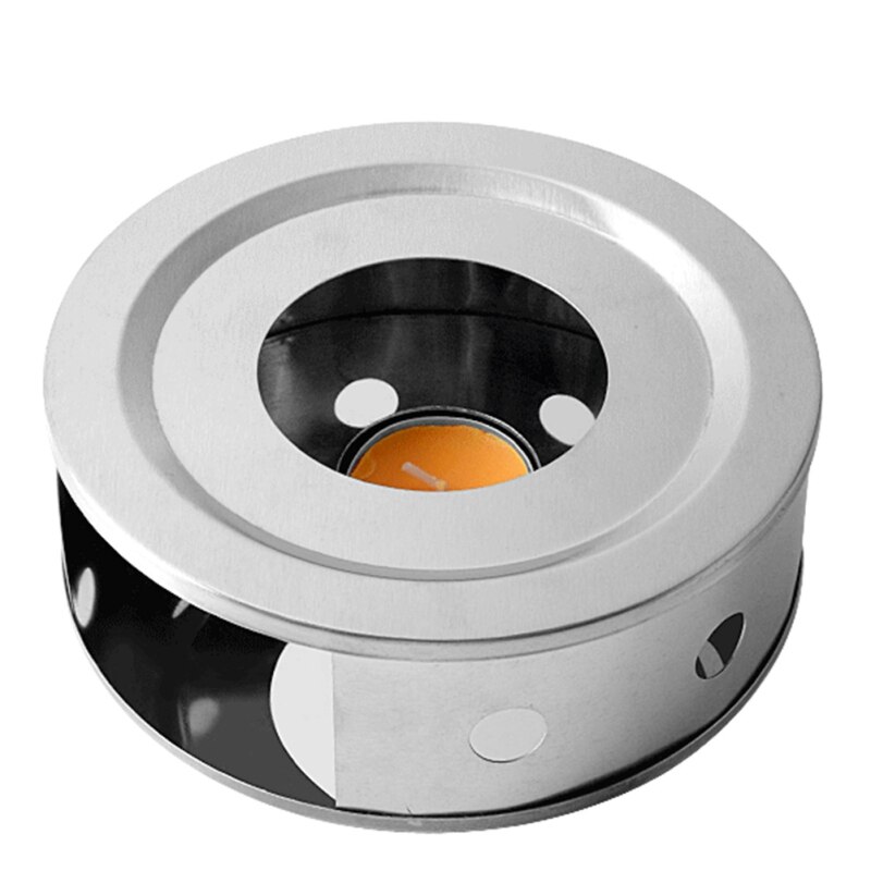 Calentador de té de acero inoxidable soporte para velas calentador de tetera para alimentos (con cera)