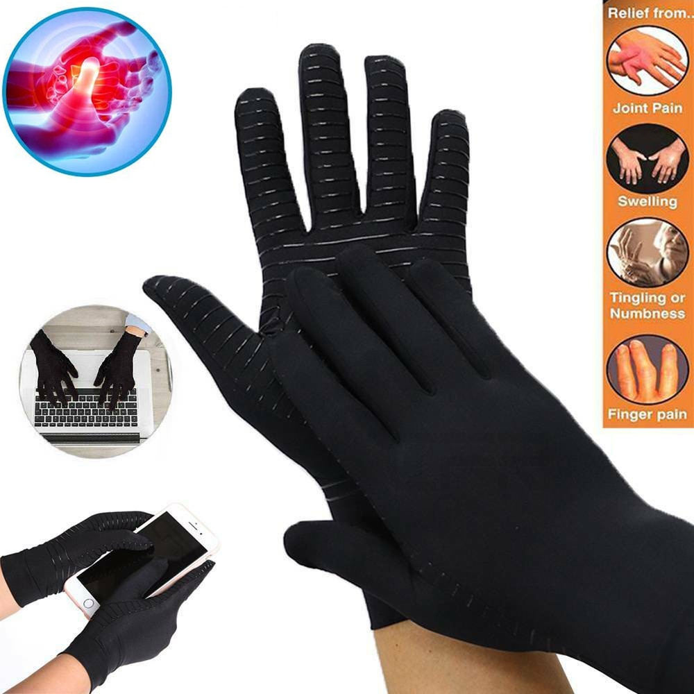 Copper Infused Arthritis Compression Gloves Full Finger Relieve ...