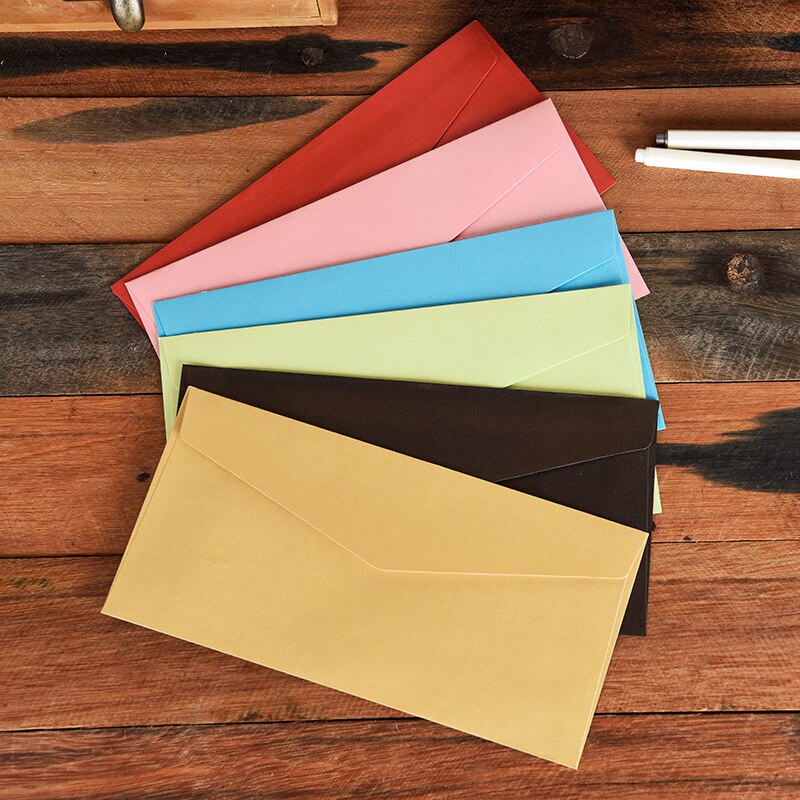 (10 Stuks/partij) 22*11Cm Vintage Envelop Glanzende Kleur Parel Uitnodiging Enveloppen
