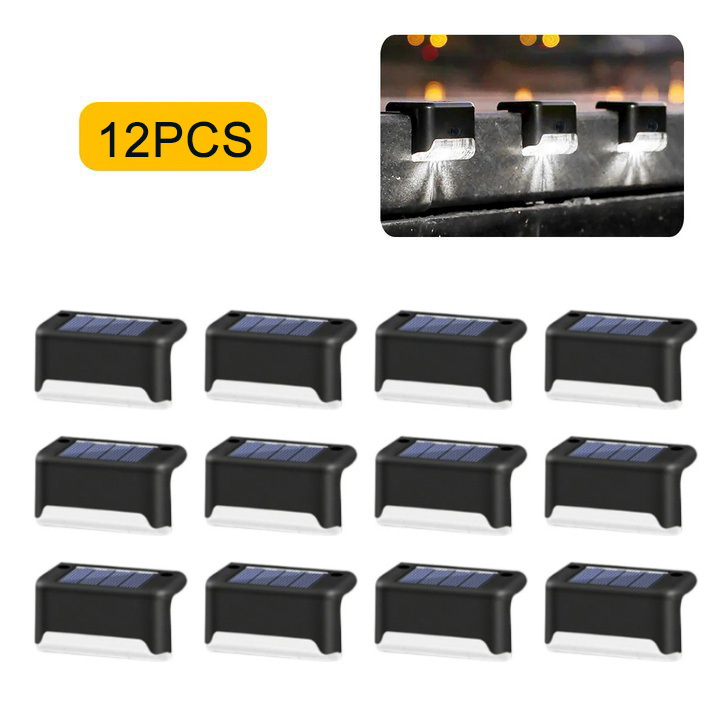 4/8/12 Stuks Led Solar Stap Lamp Outdoor Tuinverlichting Solar Trap Licht Waterdicht Hek Lamp decoratie Voor Patio Path Dek Trap: orange