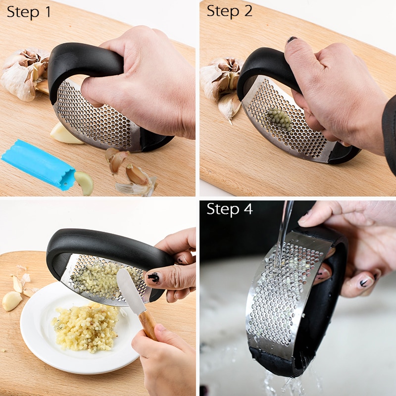 Multifunctional Stainless Steel Ginger Garlic Press Grinding Grater Planer Slicer Mini Cutter Kitchen Cooking Gadgets Tool