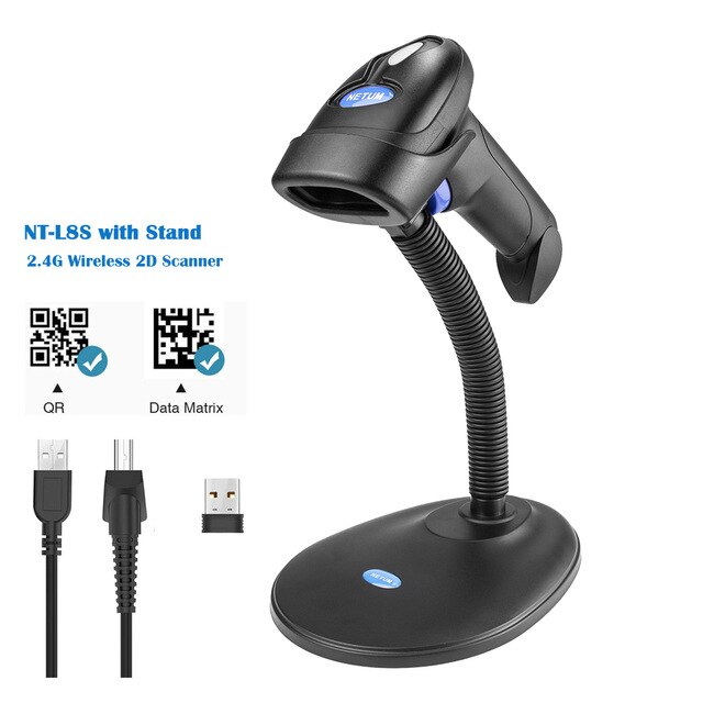 2,4 GHz Drahtlose und verdrahtete 2D Barcode Scanner mit Stand Automatische Sensing Scannen QR Bar code Reader PDF417 für mobile zahlung