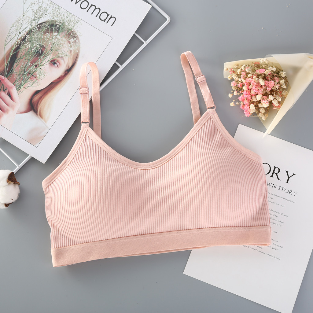 Women Bra Sports Bra Wire Free Cotton Bras staniki damskie sostenes de mujer sostenes de mujer бюстгальтер без косточек brallete: Pink