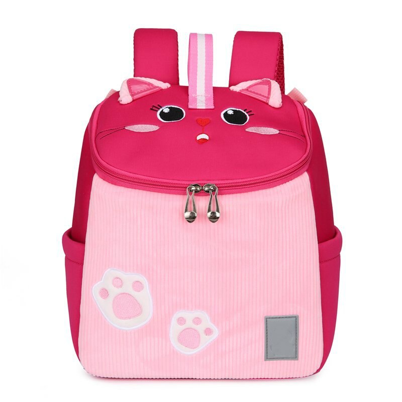 Cartoon kindertassen voor peuters en kleuters, rugzak met dinosaurusprint, kleur duroy, schattige bij, anti-verloren schooltas voor baby's: Kat