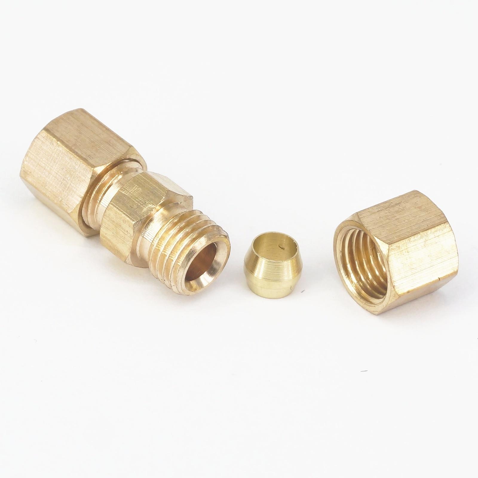 Brass Straight Reducer Compression Fittings Connectors Fit 3/16" Tube OD Brake Lines Union Adapters 229 PSI