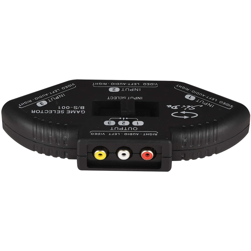 3 in 1 RCA Splitter Audio e Video RCA Switch Box con cavo per il collegamento di 3 dispositivi di segnale RCA a 1 Monitor