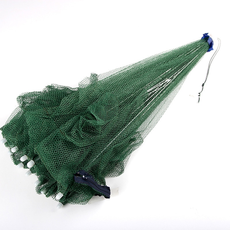 Folded Portable Hexagon 6 Hole Automatic Fishing Shrimp Trap Fishing Net Fish Shrimp Minnow Crab Baits Cast Mesh Trap