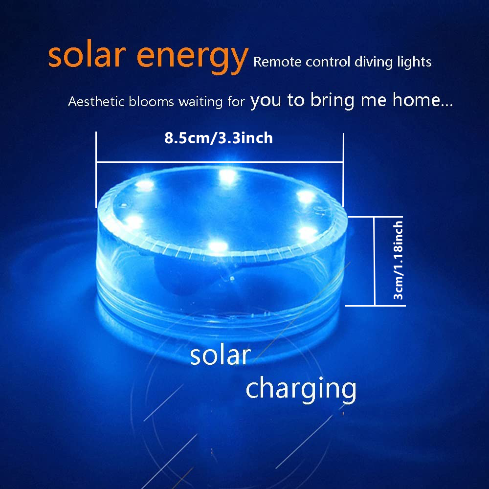 Solar LED Submersible Light Remote Control Underwater Night Lamp Pool Float Light For Swimming Pool Aquarium Fishing Lighting