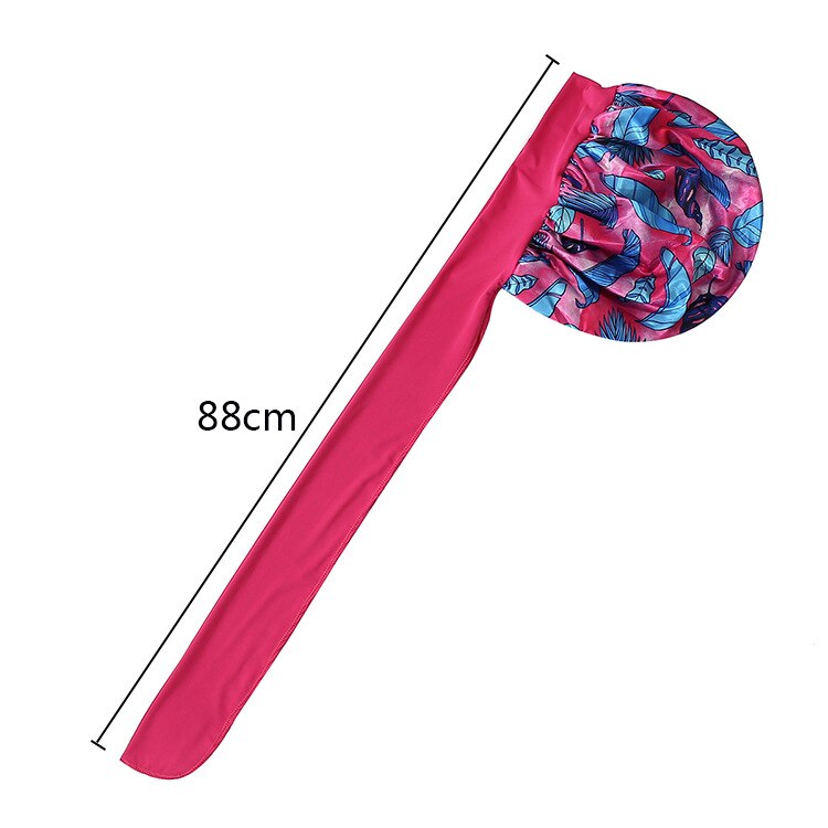Extra Large Satin Bonnet Long Tail African Style Print Bonnets for Women Shower Cap Womans Hats Hair Bonnet for Sleeping