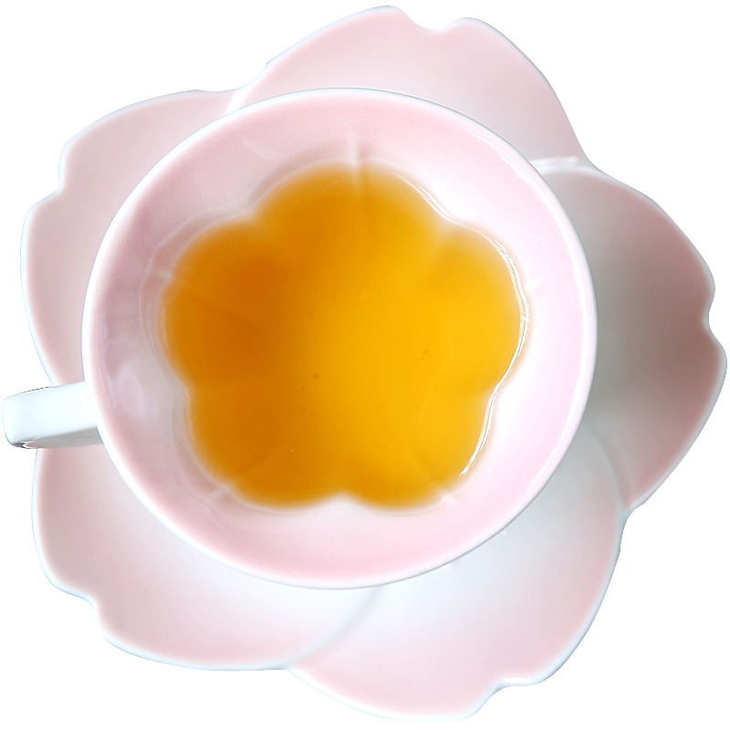 Japanese cherry blossom coffee cup plate ceramic milk tea afternoon flower sakura tea saucer spoon set drinkware coffeeware