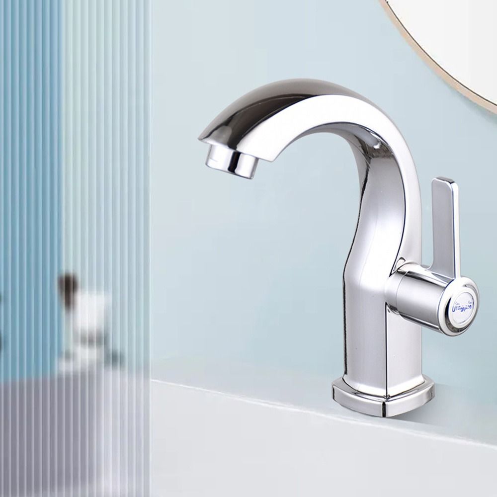 Single Cold Bathroom Basin Faucet Modern Anti-corrosion ABS Water Purifier Safety Silver Deck Mounted Sink Faucet Kitchen