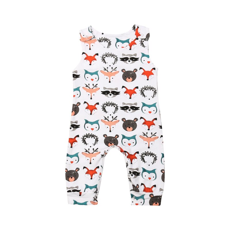 0-24M Kerst Pasgeboren Kid Baby Meisjes Jongen Kleding Mouwloze Cartoon Dieren Romper Leuke mooie Zoete Jumpsuit Outfits