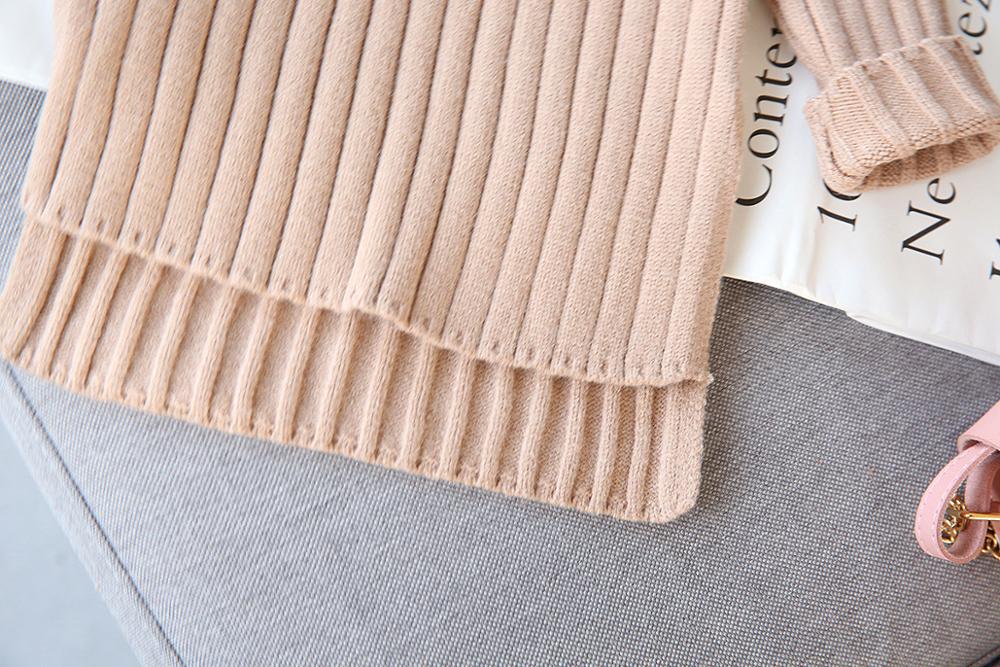 Children'S Sweaters Spring And Autumn Clothing Mid-Length Girls Split Bottoming Sweater
