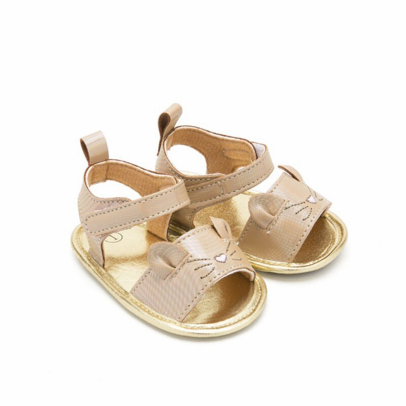Baby schoenen Zomer Meisje Sandalen Leuke Kat Zachte Zolen Gouden Prinses schoenen Mode Baby Meisje Sandalen