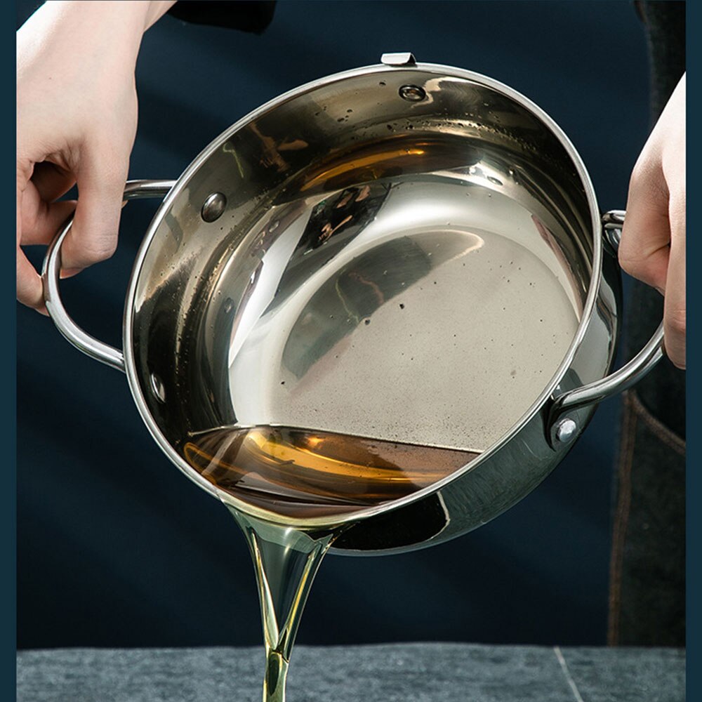 Deep Frying Pot Thermometre Tempura Fryer Pan Temperature Control Fried Chicken Pot Cooking Tools 304 Stainless Steel Fryer