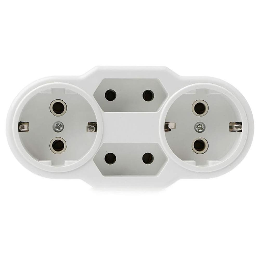 Triple Plug Protective Contact Multiple Plug Power Distribution Adapter EU to Russian Conversion Socket Plug