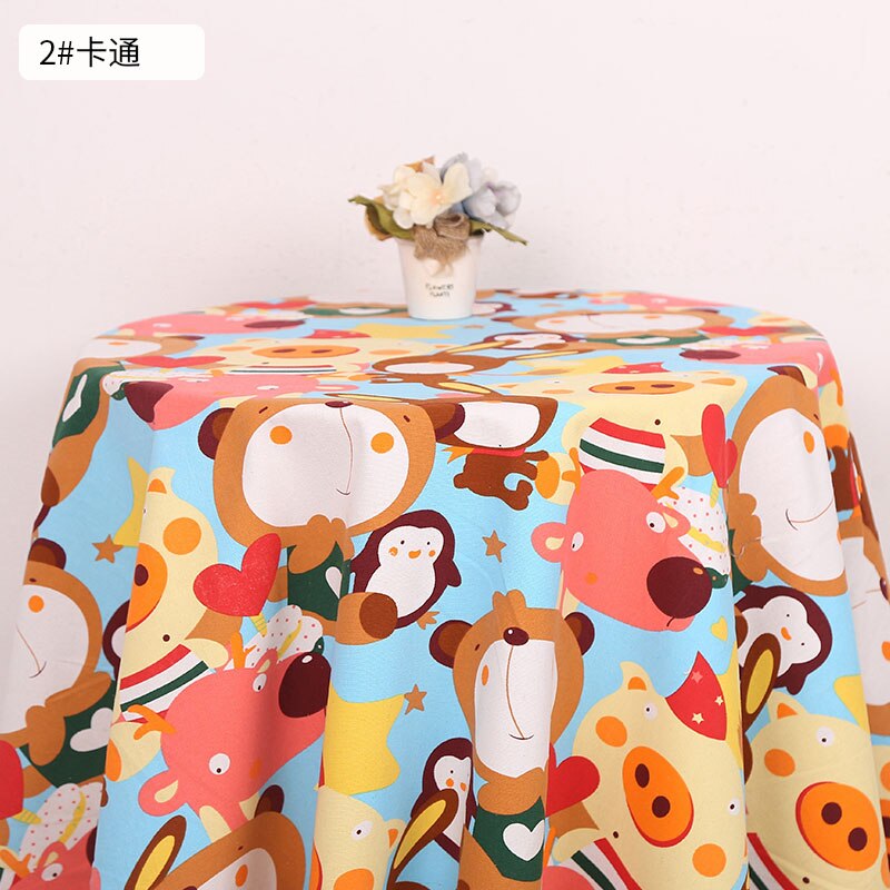 Polyester Katoen Dieren Cartoon Print Canvas Stof Voor Huisdecoratie Foto Achtergrond Doek W300022