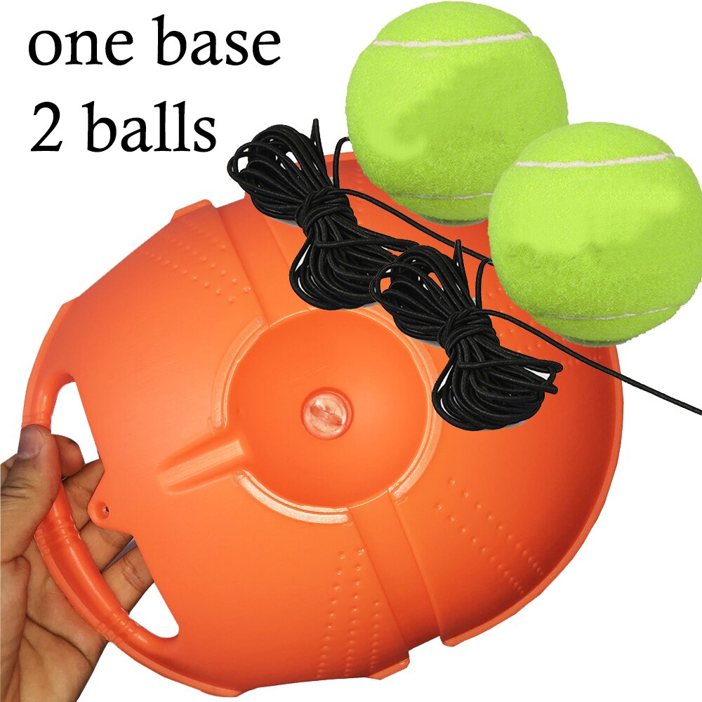 Base de entrenamiento de tenis de alta resistencia, con cuerda elástica, pelota de práctica, rebote automático, entrenador de tenis, dispositivo de combate: A 1 base 2 balls