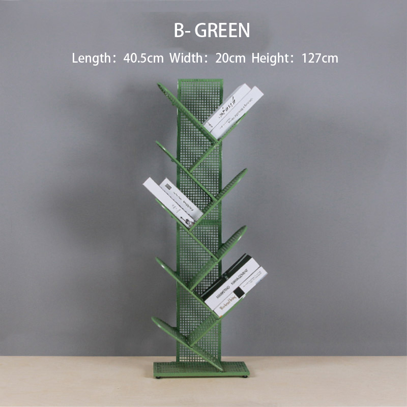 Wrought Iron Tree-shaped Bookshelf Multi-layer Floor Bookcase For Living Room Study Office Simple Bookshelf
