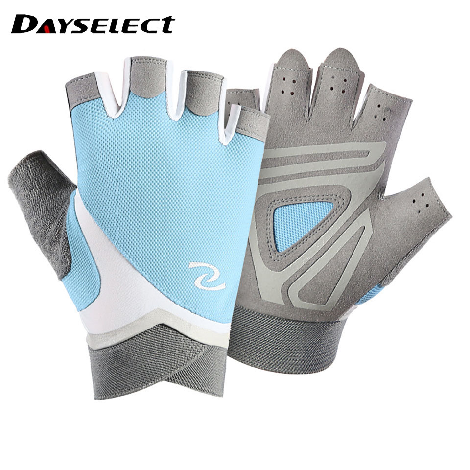 GOBYGO-Gants de levage demi-doigt WePackage, fitness, vélo, l'hypothèse, coordonnants, respirants, gants d'entraînement d'haltères, 1 paire: vert clair / L