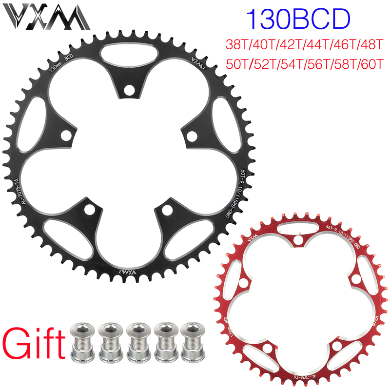 Plato de bicicleta de carretera VXM 130BCD redondo 38T 40T 42T 44T 46 48 50 52 54 56T 58T rueda de cadena ancha estrecha para bicicleta Shimano 5700 6700
