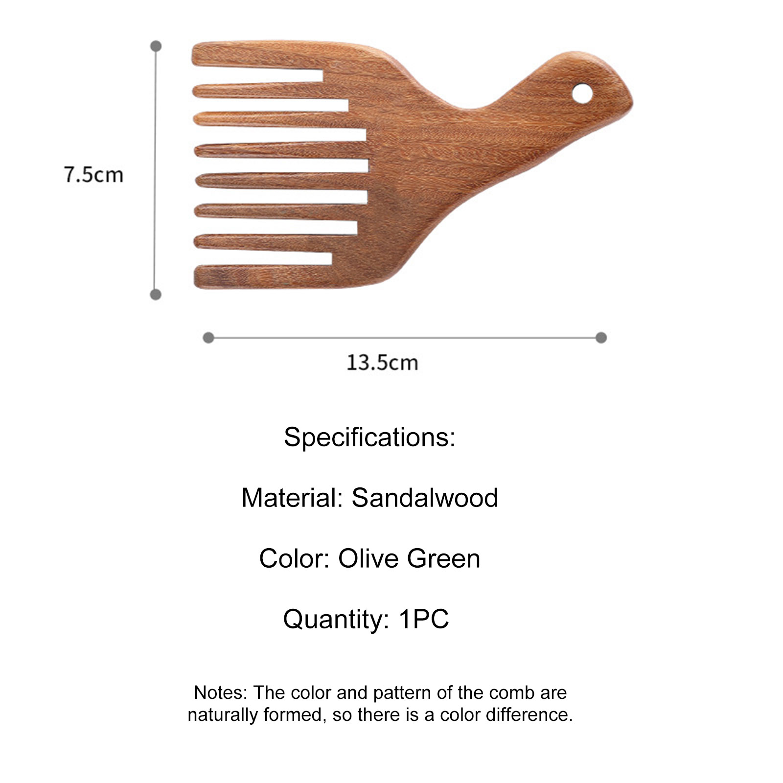 Peine de madera para masaje del cuero cabelludo, cepillo para pelo largo, peine de madera para recoger el pelo, herramienta de estilismo, 1 unidad