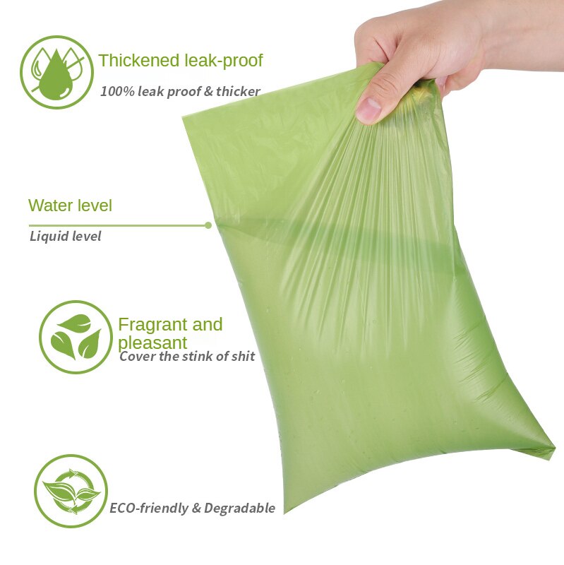 Pet dog picker bag biodegradable garbage bag portable picker cleaning supplies pet supplies suit 15 rolls poop bags eco 33*23