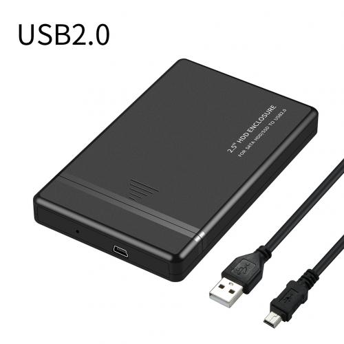 2.5 inch HDD SSD Case USB 2.0/3.0/3.1 to SATA Hard Disk Box 5Gbps SD Disk Case HDD External Hard Drive Enclosure for Desktop PC: Black USB2 0