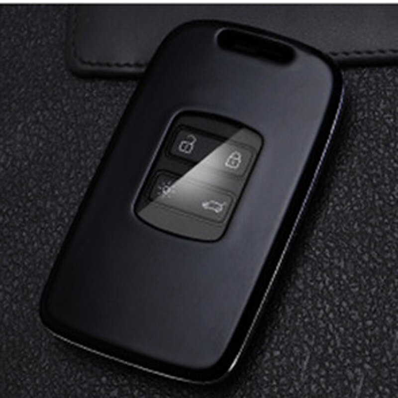 Carbon Fiber Remote Car Key Case For Renault Megane Koleos Kadjar Talisman Espace Captur Clio Fob Cover key for house keys: Black shell