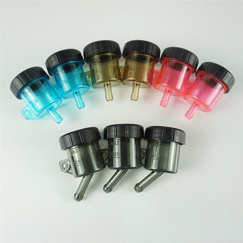 depósito de líquido de frenos delantero portátil para motocicleta, depósito de embrague Push Up, tapón de fluido de aceite, olla de aceite dividida para moto cross ATVs