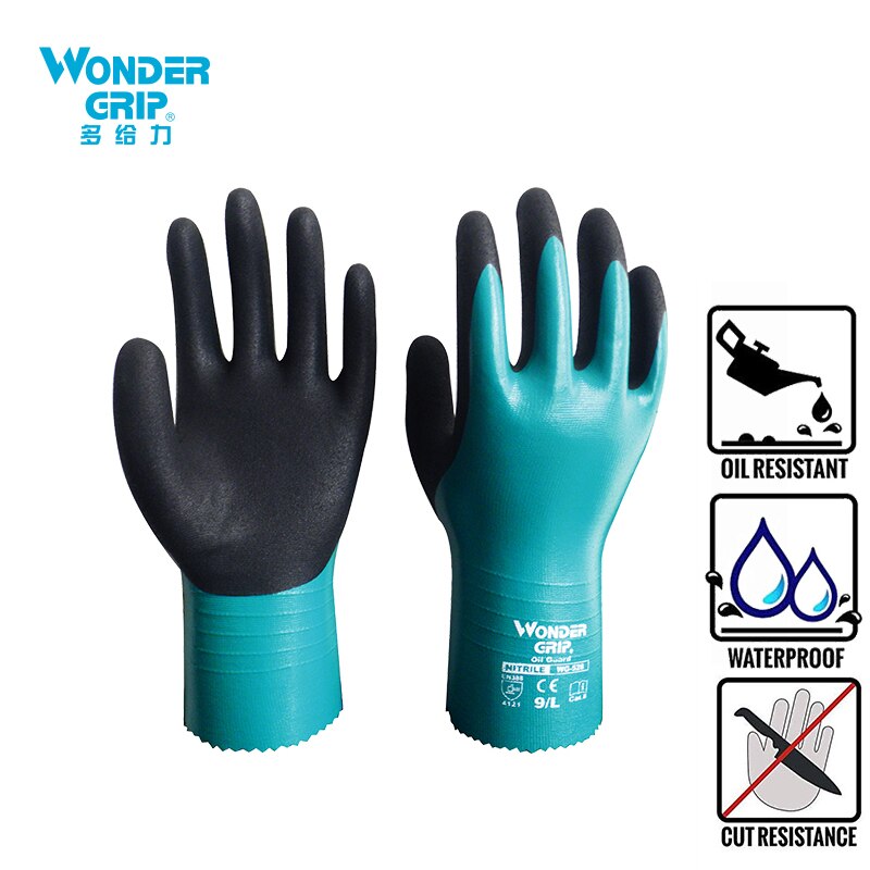 1 paar Öl Beständig Handschuhe Nitril Gummi Abriebfest Handschuh Antibiotikum Wasser Beweis Handschuh Chemische Beständig Arbeit Handschuh: WG-528 / XL
