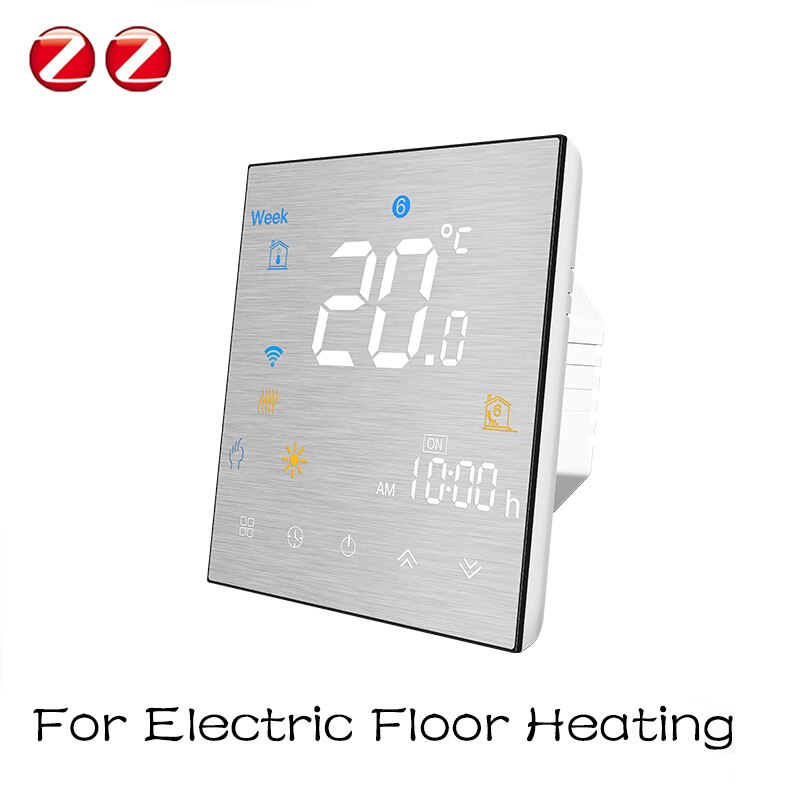 Tuya Metal Brushed Panel ZigBee Smart Thermostat Water/Electric Floor Heating Water/Gas Boiler 2MQTT Alexa Google Home SmartLife