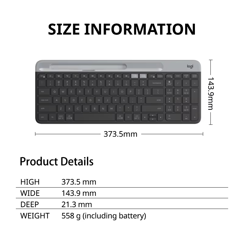 Logitech K580 Draadloos toetsenbord Draagbaar dun licht Kantoortoetsenbord voor meerdere apparaten voor pc Tablet Laptop Ipad Kantoorcomputer