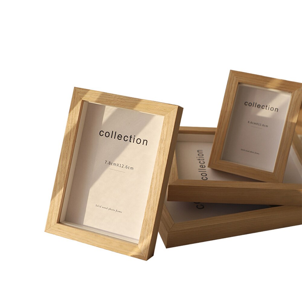 6'' Photo Frame Free Standing wood frame for wall picture with High Definition Glass for Tabletop or Farmhouse Wall Decoration